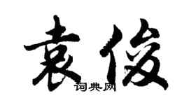 胡問遂袁俊行書個性簽名怎么寫