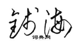 駱恆光錢海草書個性簽名怎么寫