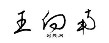 梁錦英王向南草書個性簽名怎么寫