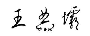 梁錦英王典壩草書個性簽名怎么寫