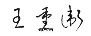 駱恆光王重衛草書個性簽名怎么寫