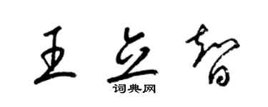 梁錦英王立智草書個性簽名怎么寫