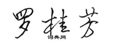 駱恆光羅桂芳行書個性簽名怎么寫