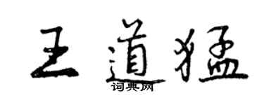 曾慶福王道猛行書個性簽名怎么寫