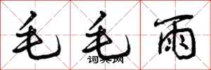 曾慶福毛毛雨行書怎么寫