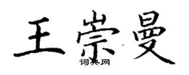 丁謙王崇曼楷書個性簽名怎么寫
