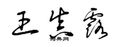 曾慶福王真露草書個性簽名怎么寫