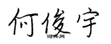 王正良何俊宇行書個性簽名怎么寫