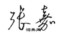 駱恆光張嘉草書個性簽名怎么寫