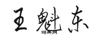 駱恆光王魁東行書個性簽名怎么寫