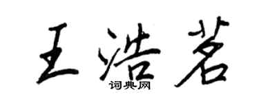 王正良王浩茗行書個性簽名怎么寫
