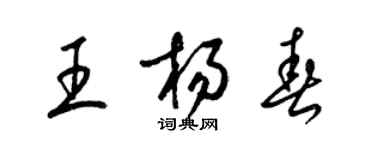 梁錦英王楊春草書個性簽名怎么寫