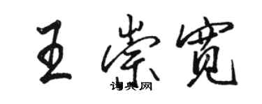 駱恆光王崇寬行書個性簽名怎么寫