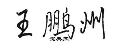 駱恆光王鵬州行書個性簽名怎么寫