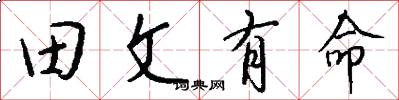 田文有命怎么寫好看