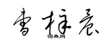 梁錦英曹梓晨草書個性簽名怎么寫