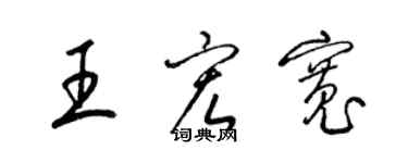 梁錦英王宏寬草書個性簽名怎么寫