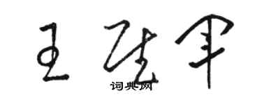 駱恆光王慰軍草書個性簽名怎么寫