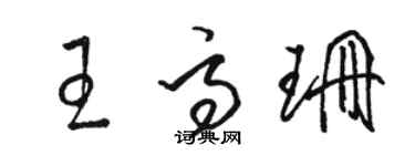 駱恆光王高珊草書個性簽名怎么寫