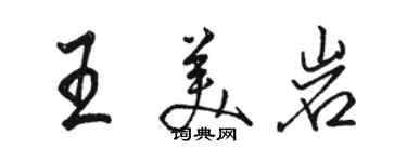 駱恆光王美岩行書個性簽名怎么寫