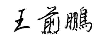 王正良王前鵬行書個性簽名怎么寫
