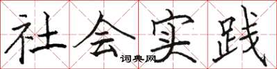 駱恆光社會實踐楷書怎么寫
