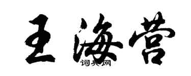 胡問遂王海營行書個性簽名怎么寫