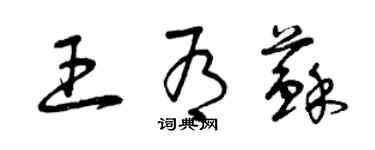 曾慶福王有蘇草書個性簽名怎么寫