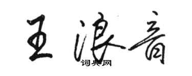 駱恆光王浪音行書個性簽名怎么寫