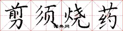 丁謙翦須燒藥楷書怎么寫