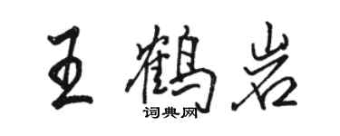 駱恆光王鶴岩行書個性簽名怎么寫