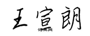 王正良王宣朗行書個性簽名怎么寫