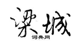 曾慶福梁城行書個性簽名怎么寫