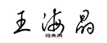 梁錦英王海晶草書個性簽名怎么寫