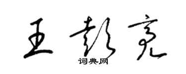 梁錦英王彭亮草書個性簽名怎么寫