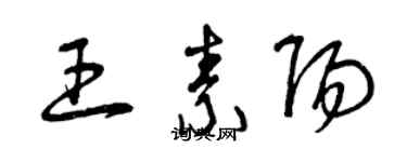 曾慶福王素陽草書個性簽名怎么寫