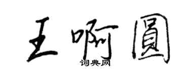 王正良王啊圓行書個性簽名怎么寫