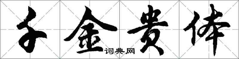 胡問遂千金貴體行書怎么寫