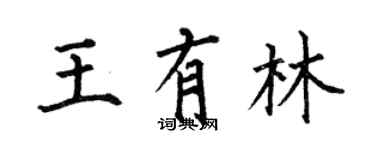 何伯昌王有林楷書個性簽名怎么寫