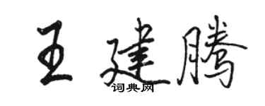 駱恆光王建騰行書個性簽名怎么寫