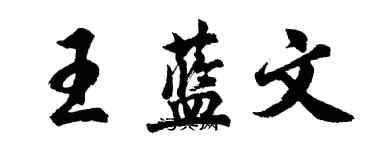 胡問遂王藍文行書個性簽名怎么寫