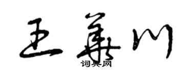 曾慶福王華川草書個性簽名怎么寫