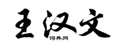 胡問遂王漢文行書個性簽名怎么寫