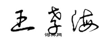 曾慶福王孝海草書個性簽名怎么寫