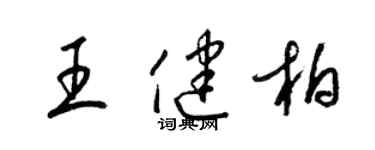 梁錦英王健柏草書個性簽名怎么寫