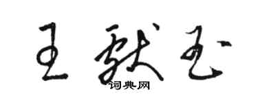 駱恆光王獻玉草書個性簽名怎么寫