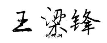 曾慶福王梁鋒行書個性簽名怎么寫