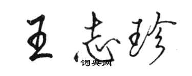 駱恆光王志珍行書個性簽名怎么寫