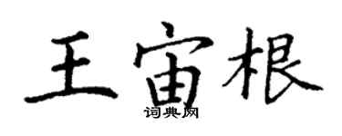 丁謙王宙根楷書個性簽名怎么寫