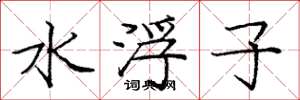 龐中華水浮子楷書怎么寫